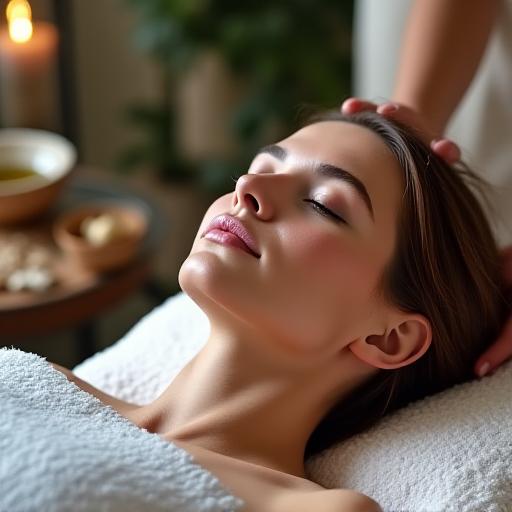 Persona che si rilassa durante un trattamento benessere nella nostra spa.